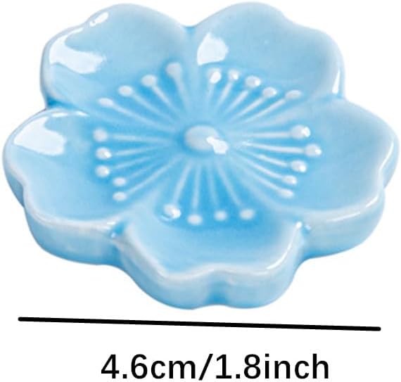 Porcelain Cherry Blossom Chopstick Rests, Pack of 7