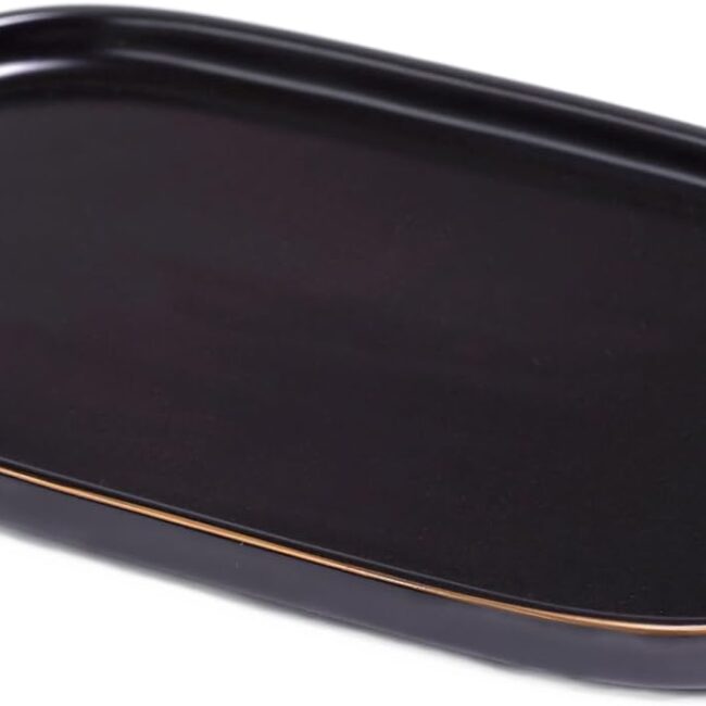 Black Ceramic Catch-All Tray for Vanity