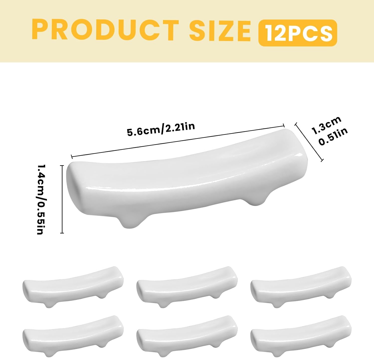 White Ceramic Chopstick Rests, Pack of 12