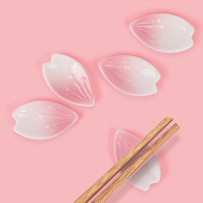 Pink Cherry Blossom Chopstick Rests, Set of 6