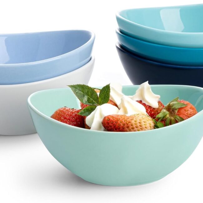 Blue Porcelain Serving Bowls, Set of 6