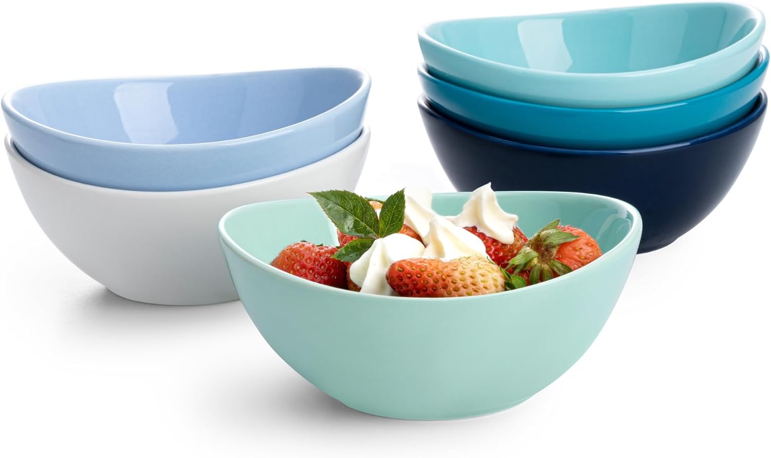 Blue Porcelain Serving Bowls, Set of 6