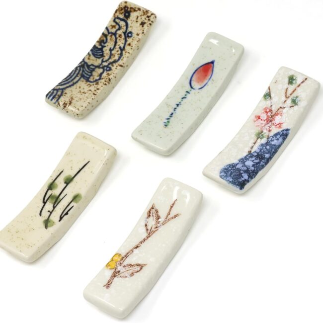 Japanese-Style Ceramic Chopstick Rests, Set of 5