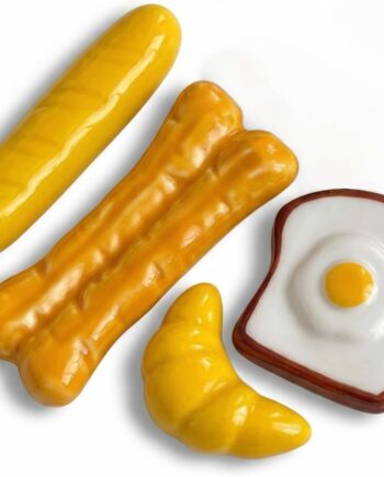 Glazed Ceramic Food Motif Chopstick Rests