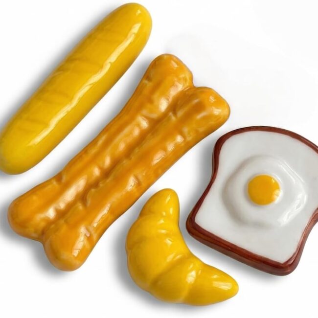 Glazed Ceramic Food Motif Chopstick Rests