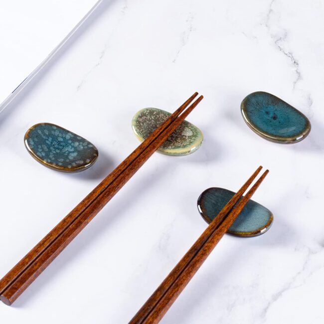 Multicolour Ceramic Chopstick Rests, Set of 6
