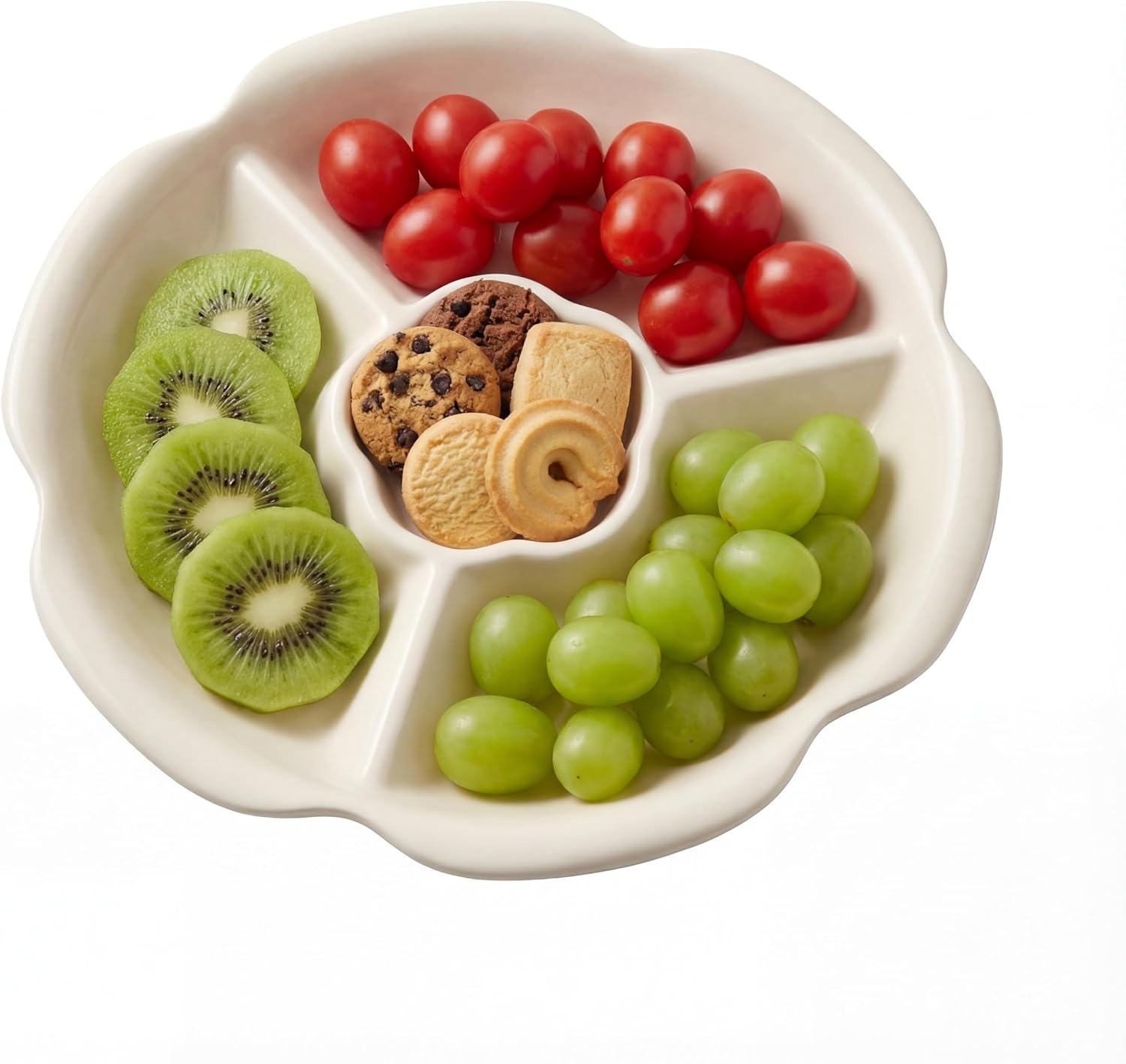 Yellow Flower-Shaped Porcelain Snack Platter