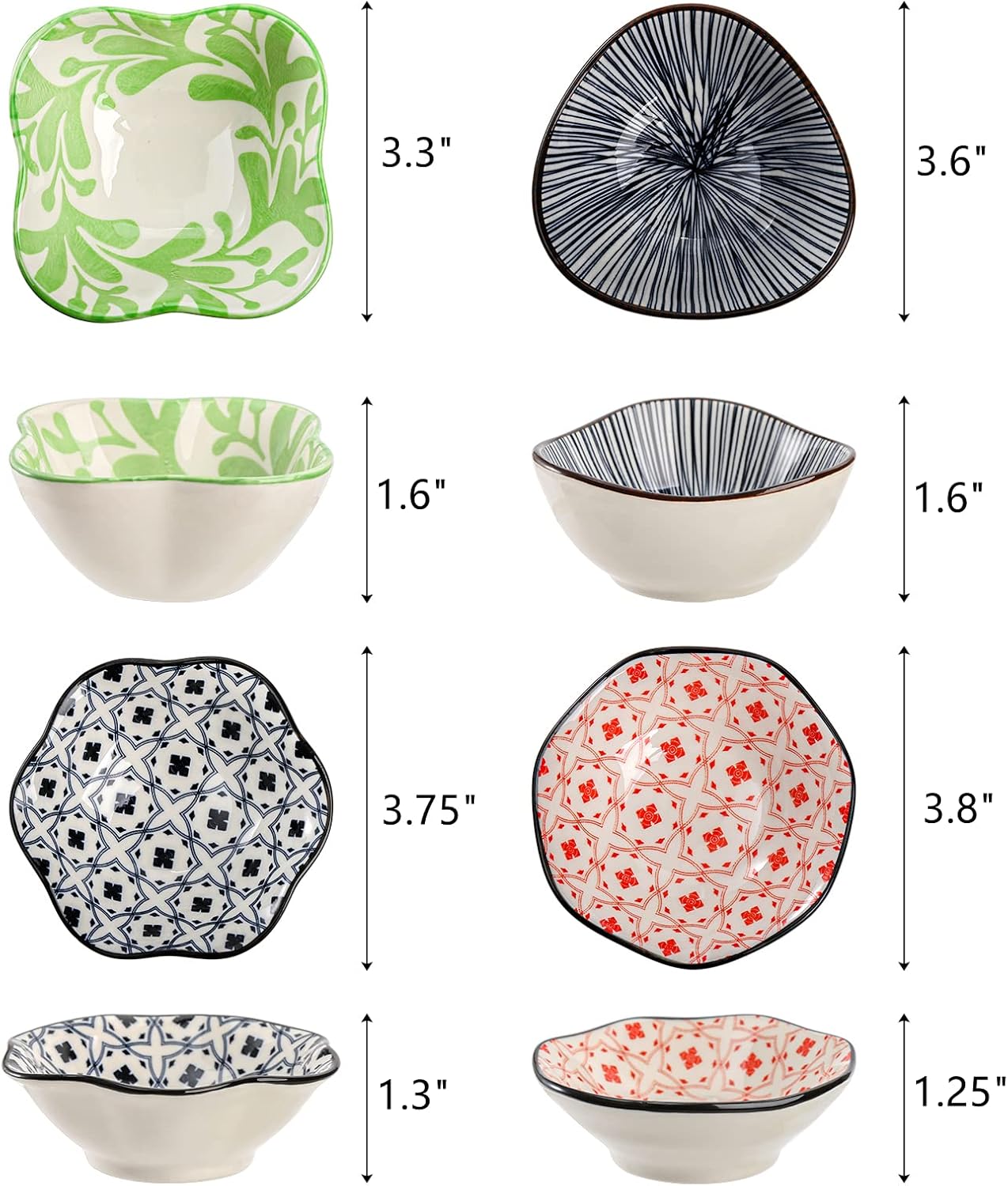 Small Porcelain Pinch Bowls, Set of 12