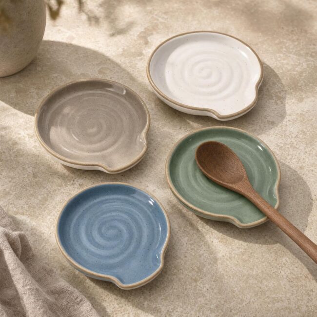 Ceramic Spoon Rests, Set of 4