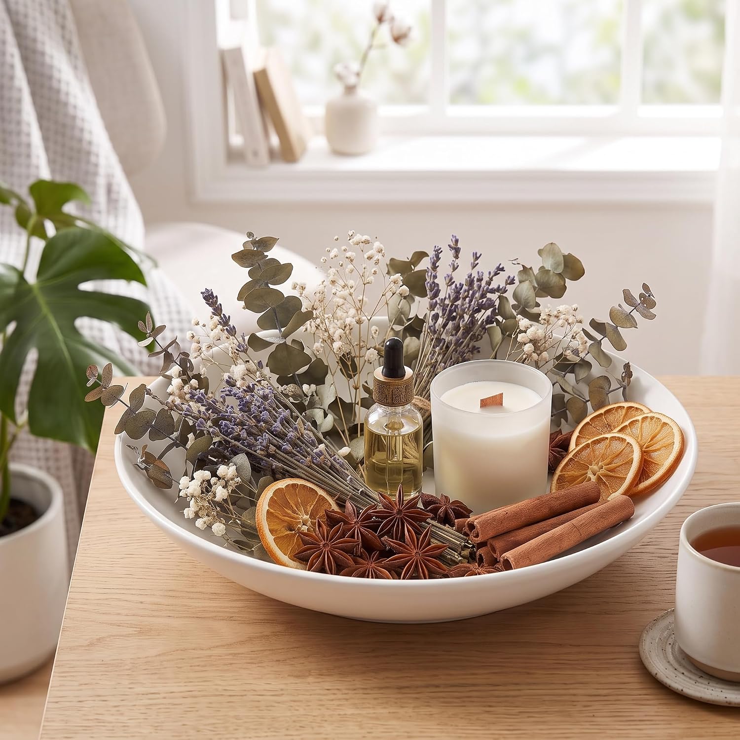Large White Glazed Ceramic Catch-All Bowl