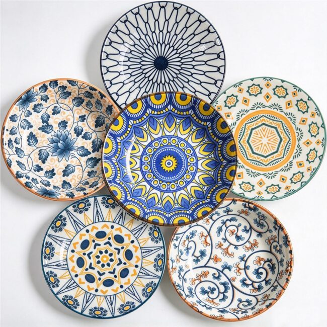 Ceramic Sauce and Soy Dishes, Six Pieces