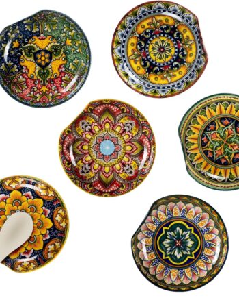 Bohemian Porcelain Spoon Rests, Set of 6