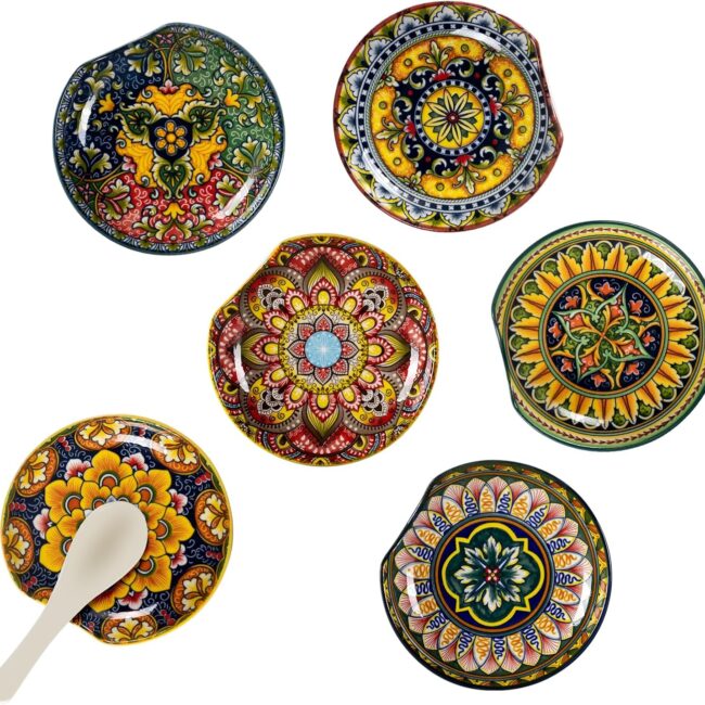 Bohemian Porcelain Spoon Rests, Set of 6