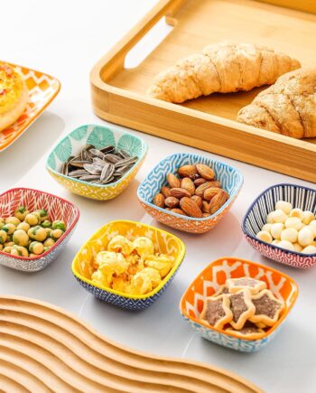 Porcelain Soy Sauce Dip Bowls, Set of 6