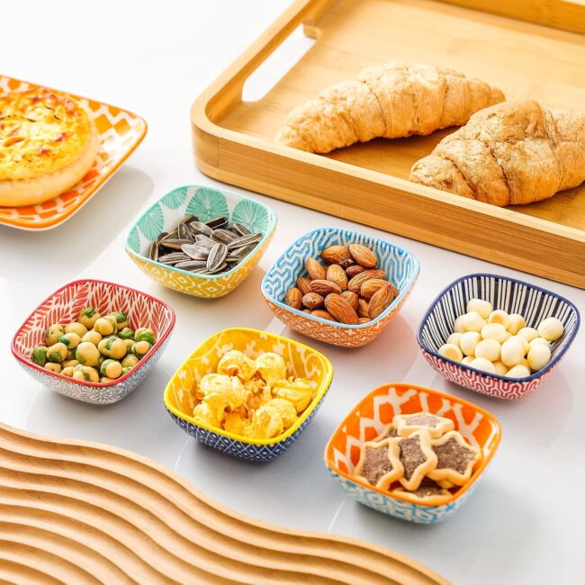 Porcelain Soy Sauce Dip Bowls, Set of 6