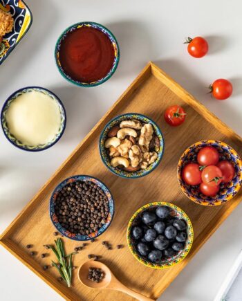 Bohemian Ceramic Dipping Bowls, Set of 6